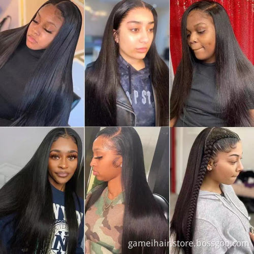 new arrival 100% HD lace front virgin cuticle aligned pre-plucked human hair wigs  for black women lady
